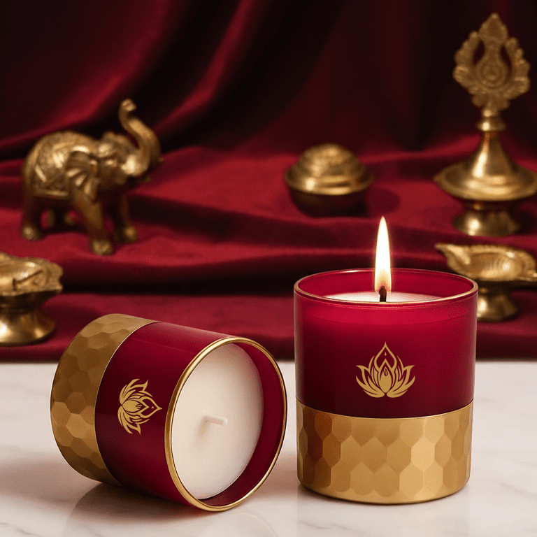 Golden Serenity Series | Melt & Bliss Healing Scented Candle | Pure Soy Wax | Gifting | Festival & Diwali | 30+Hrs | 250 gm | Home | Meditation | Skin-Friendly | Hand Poured in Bharat - Image 4