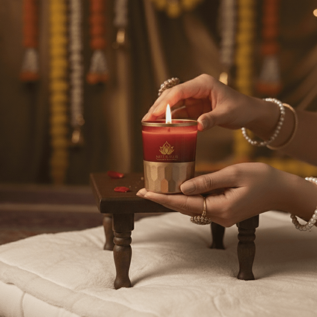 Golden Serenity Series | Melt & Bliss Healing Scented Candle | Pure Soy Wax | Gifting | Festival & Diwali | 30+Hrs | 250 gm | Home | Meditation | Skin-Friendly | Hand Poured in Bharat - Image 3