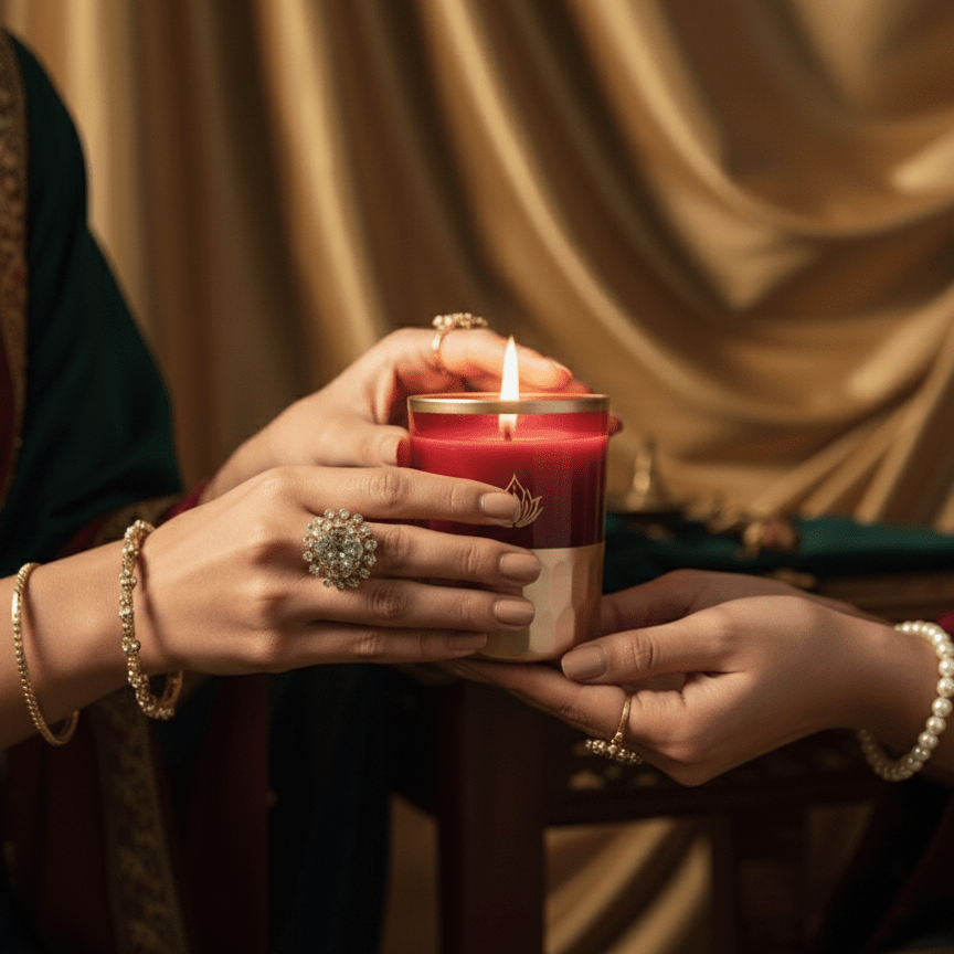 Golden Serenity Series | Melt & Bliss Healing Scented Candle | Pure Soy Wax | Gifting | Festival & Diwali | 30+Hrs | 250 gm | Home | Meditation | Skin-Friendly | Hand Poured in Bharat - Image 2